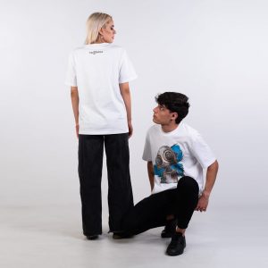 Friendly Robot (BgBlue) White