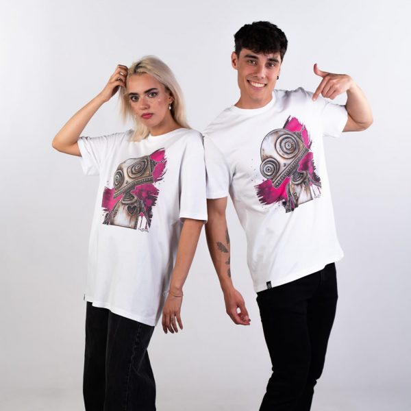 Friendly Robot (BgPink) White