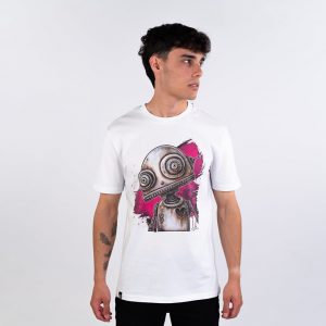 Friendly Robot (BgPink) White
