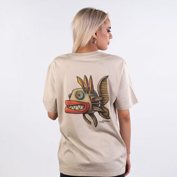 Camiseta: Raspa pecho / Pez espalda - Color: Desert Dust