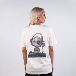 DJ Robot Back & Spiral Vintage White