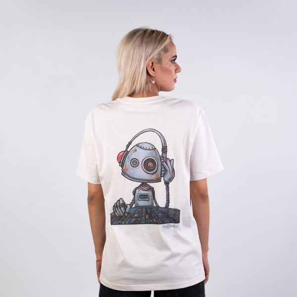 DJ Robot Back & Spiral Vintage White