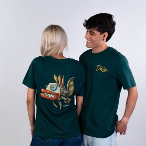 Camiseta: Raspa pecho / Pez espalda - Color: Bottle Green