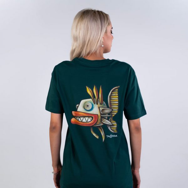 Camiseta: Raspa pecho / Pez espalda - Color: Bottle Green