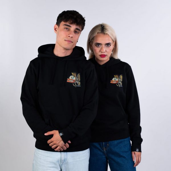 Ungry Fish Small & Vertical Taupada Hoody Black