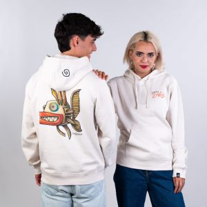Ungry Fish Back Hoody Vintage White