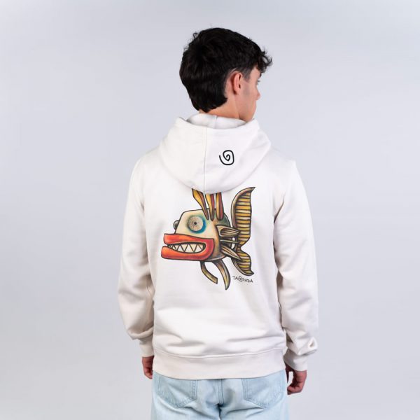 Ungry Fish Back Hoody Vintage White